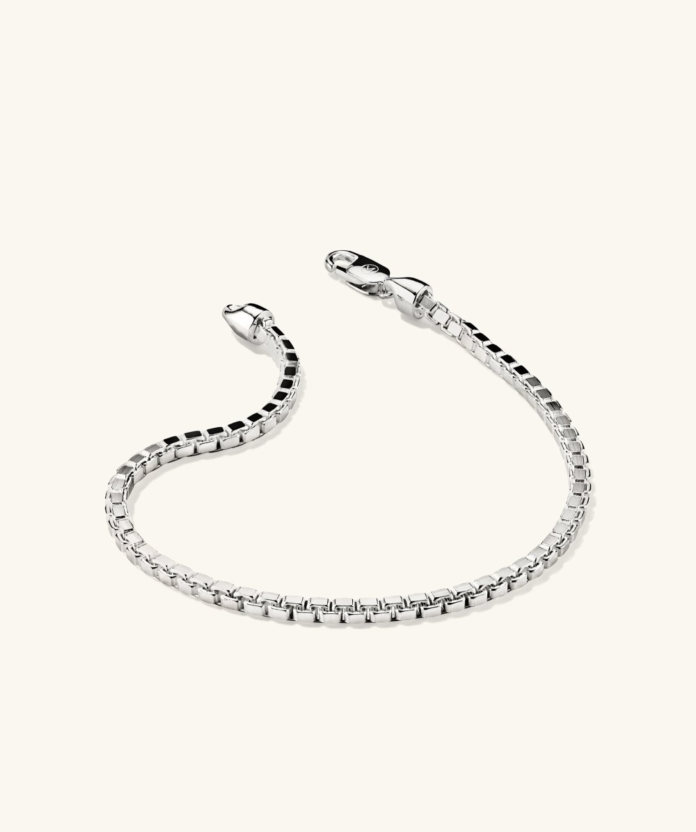 Mejuri Square Box Chain Bracelet - Sterling Silver Canada Store