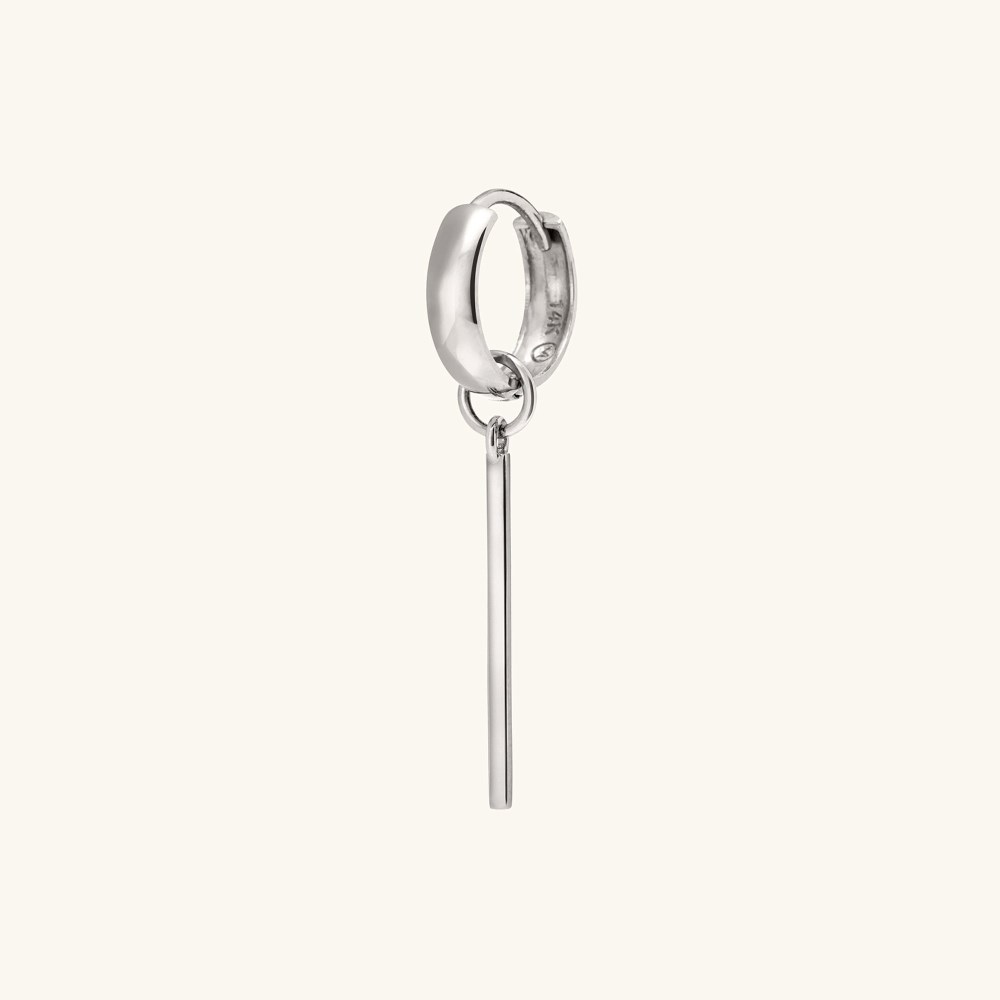 Mejuri Single Bar Hoop Charm - 14k White Gold Canada Store