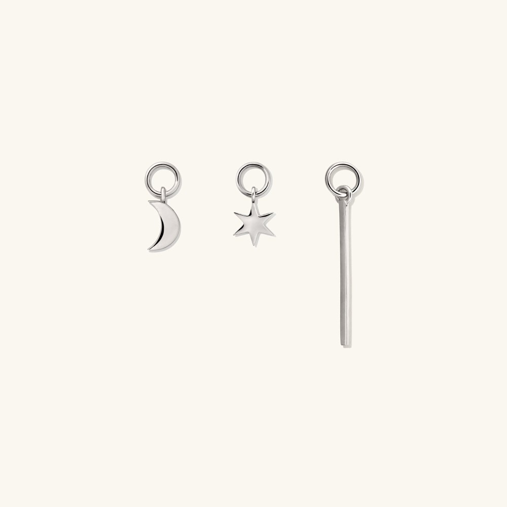 Mejuri Single Bar Hoop Charm - 14k White Gold Canada Store