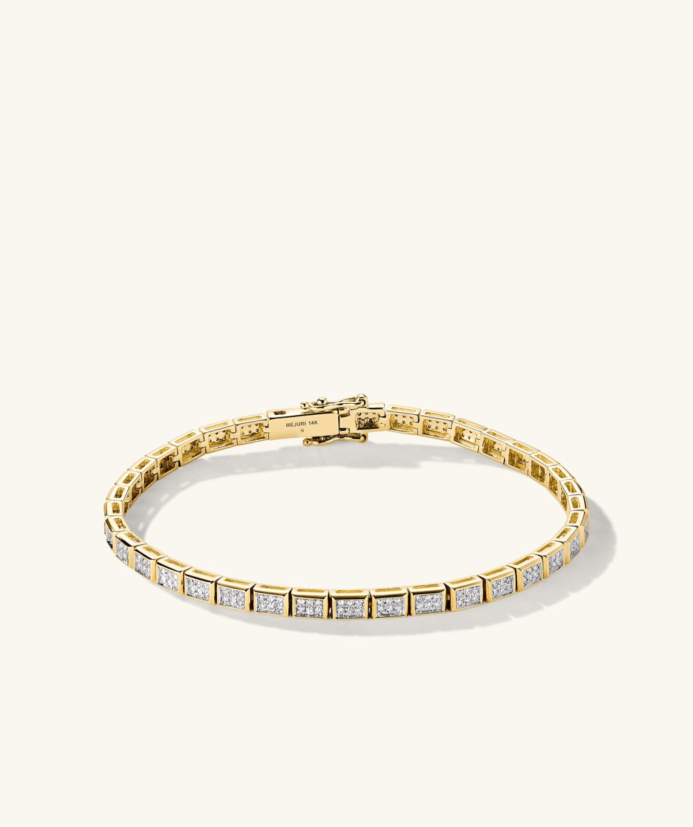 Mejuri Rectangular Micro-Pavﾨﾦ Diamond Tennis Bracelet - 14k Yellow Gold Canada Store