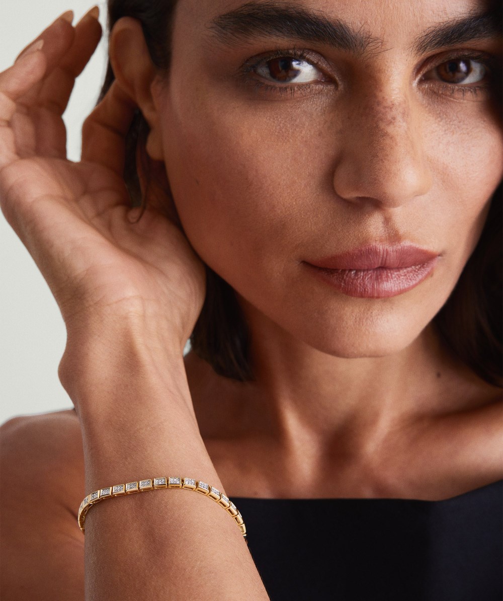 Mejuri Rectangular Micro-Pavﾨﾦ Diamond Tennis Bracelet - 14k Yellow Gold Canada Store