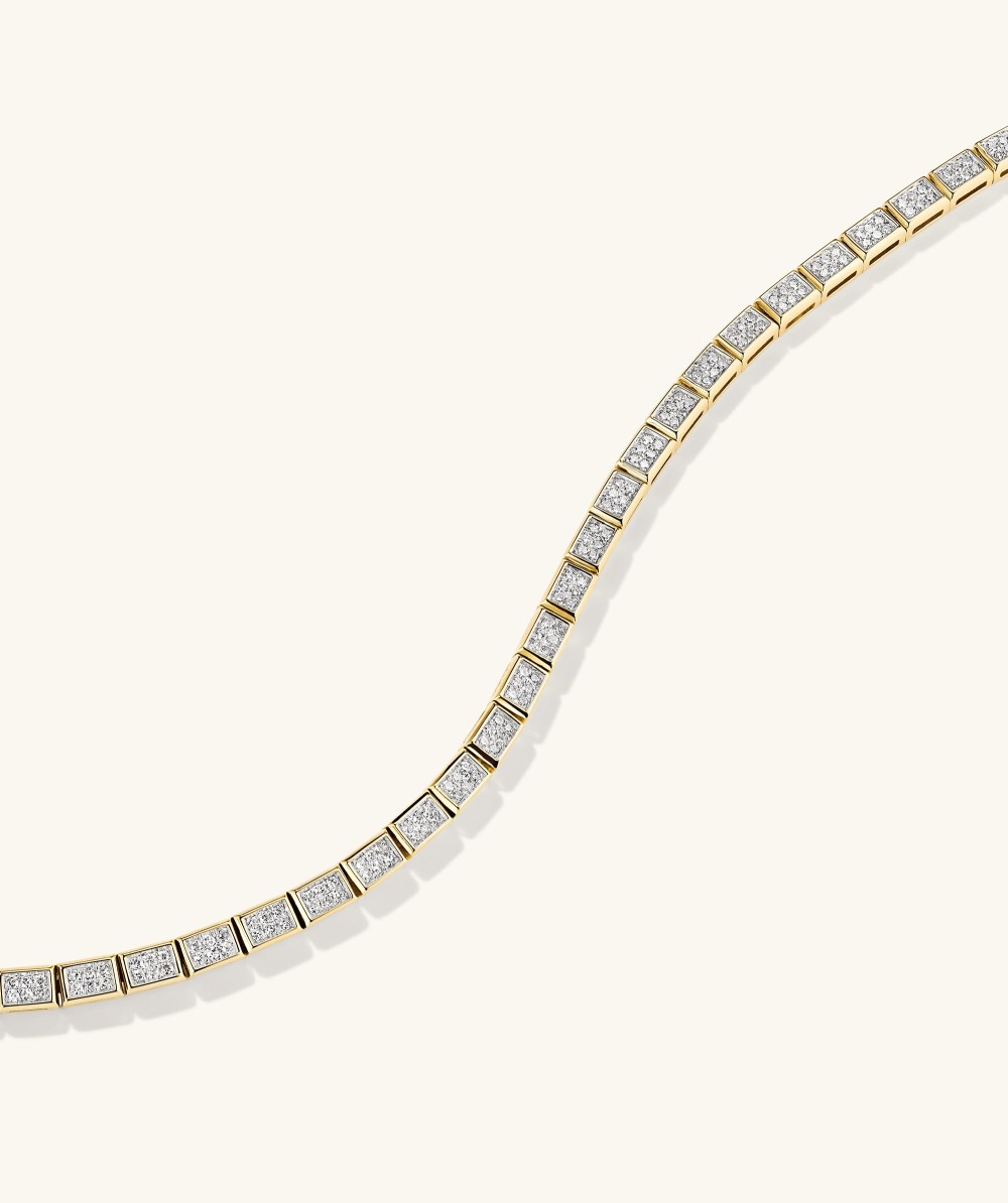 Mejuri Rectangular Micro-Pavﾨﾦ Diamond Tennis Bracelet - 14k Yellow Gold Canada Store