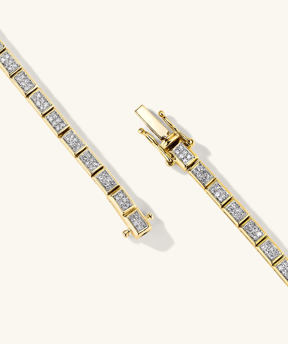 Mejuri Rectangular Micro-Pavﾨﾦ Diamond Tennis Bracelet - 14k Yellow Gold Canada Store