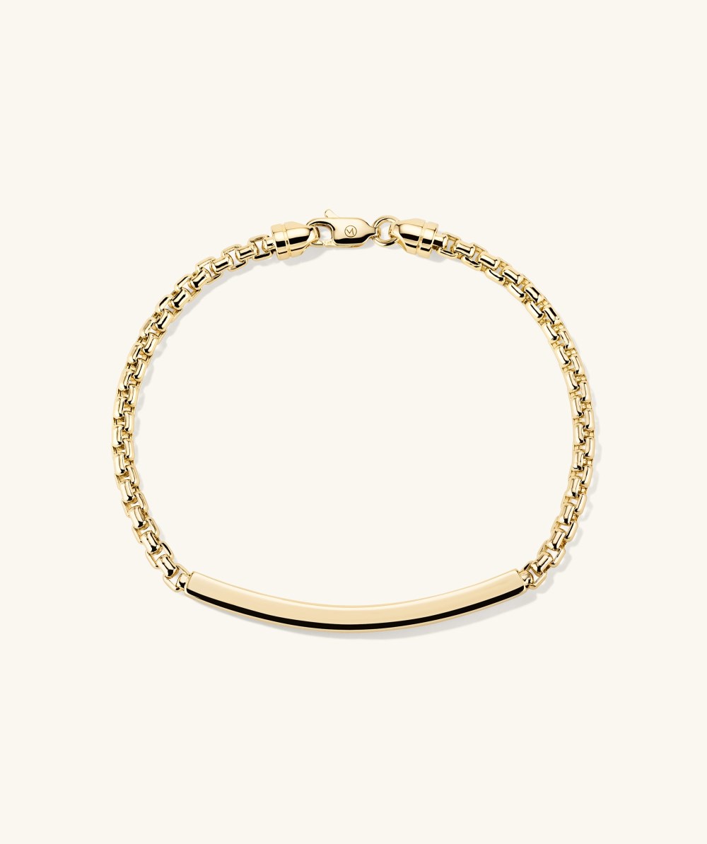 Mejuri Round Box Chain ID Bracelet - 14k Yellow Gold Canada Store