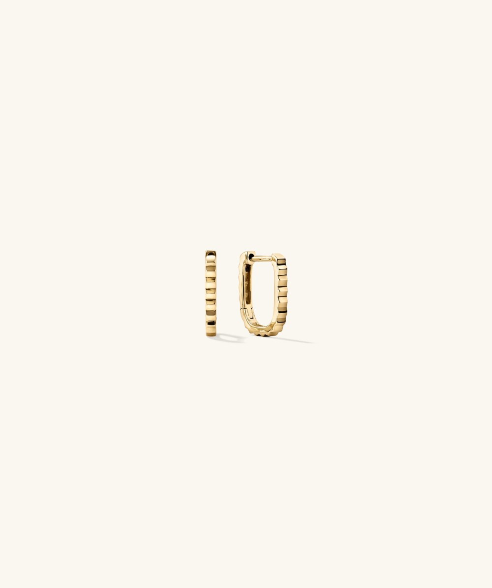 Mejuri Pleated Huggie U Hoops - 14k Yellow Gold Canada Store