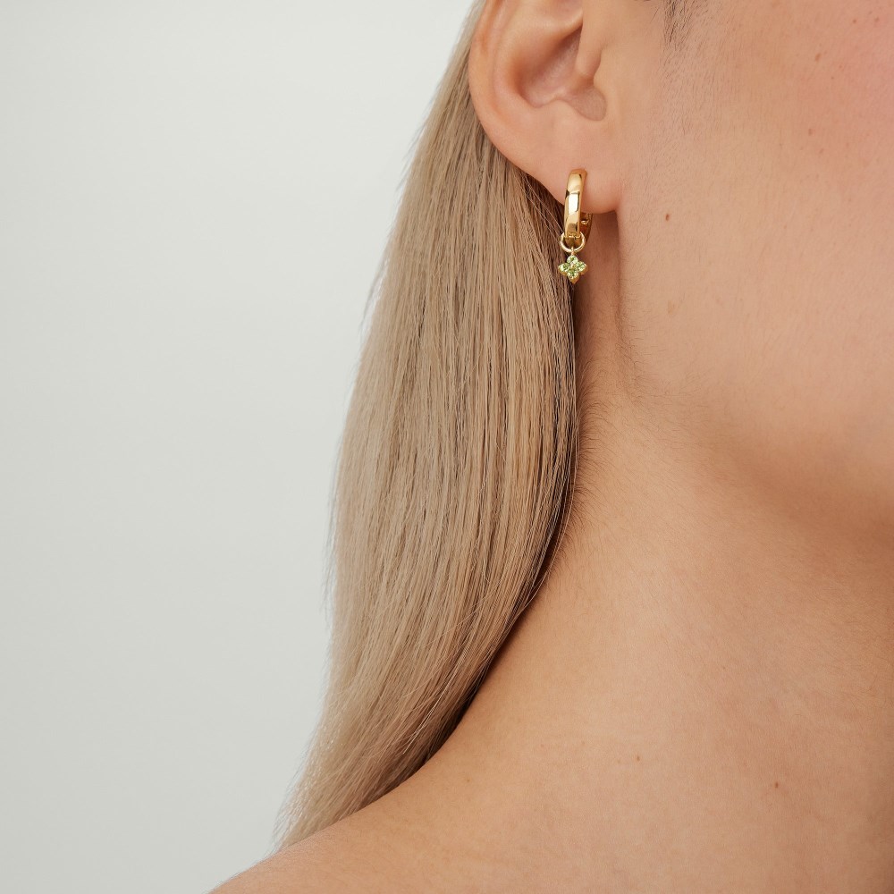 Mejuri Single Gemstone Cluster Hoop Charm - 14k Yellow Gold Canada Store