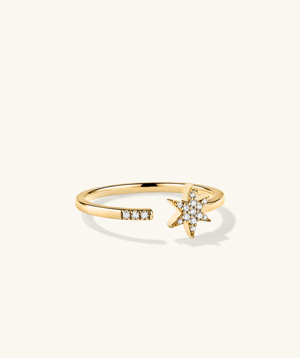 Mejuri Pavﾨﾦ Diamond Star Open Ring - 14k Yellow Gold Canada Store