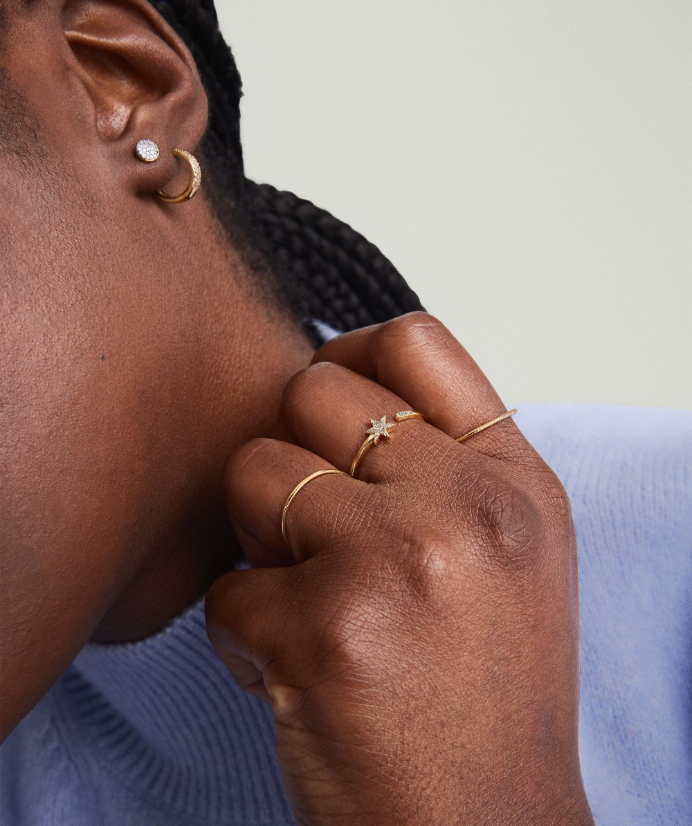 Mejuri Pavﾨﾦ Diamond Star Open Ring - 14k Yellow Gold Canada Store