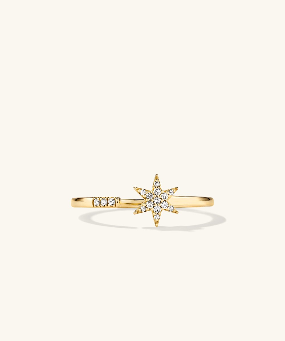 Mejuri Pavﾨﾦ Diamond Star Open Ring - 14k Yellow Gold Canada Store