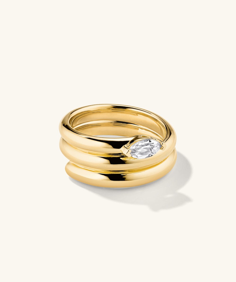 Mejuri Boa Gemstone Coil Ring - Gold Vermeil Canada Store
