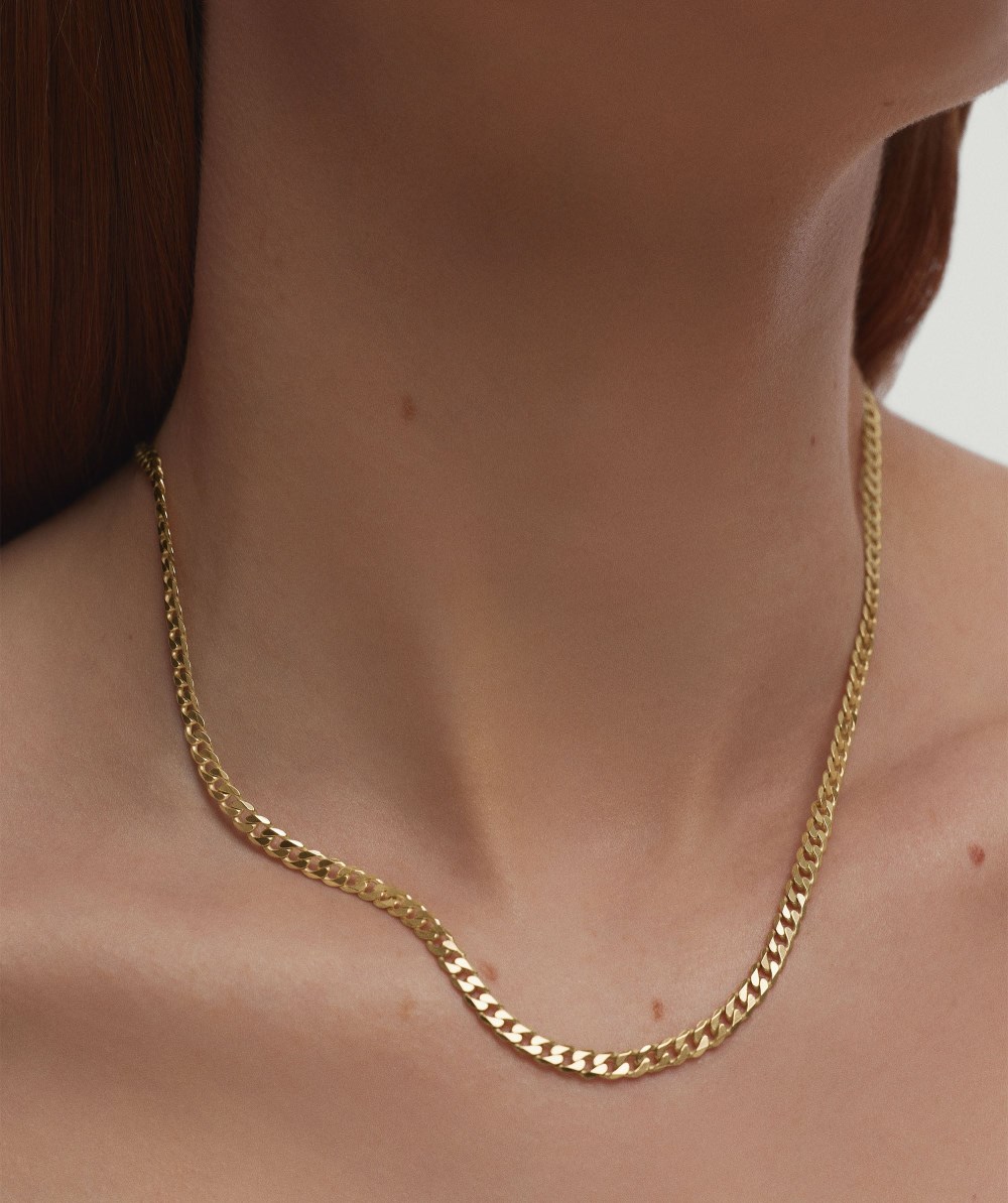Mejuri Flat Curb Chain Necklace - Gold Vermeil Canada Store