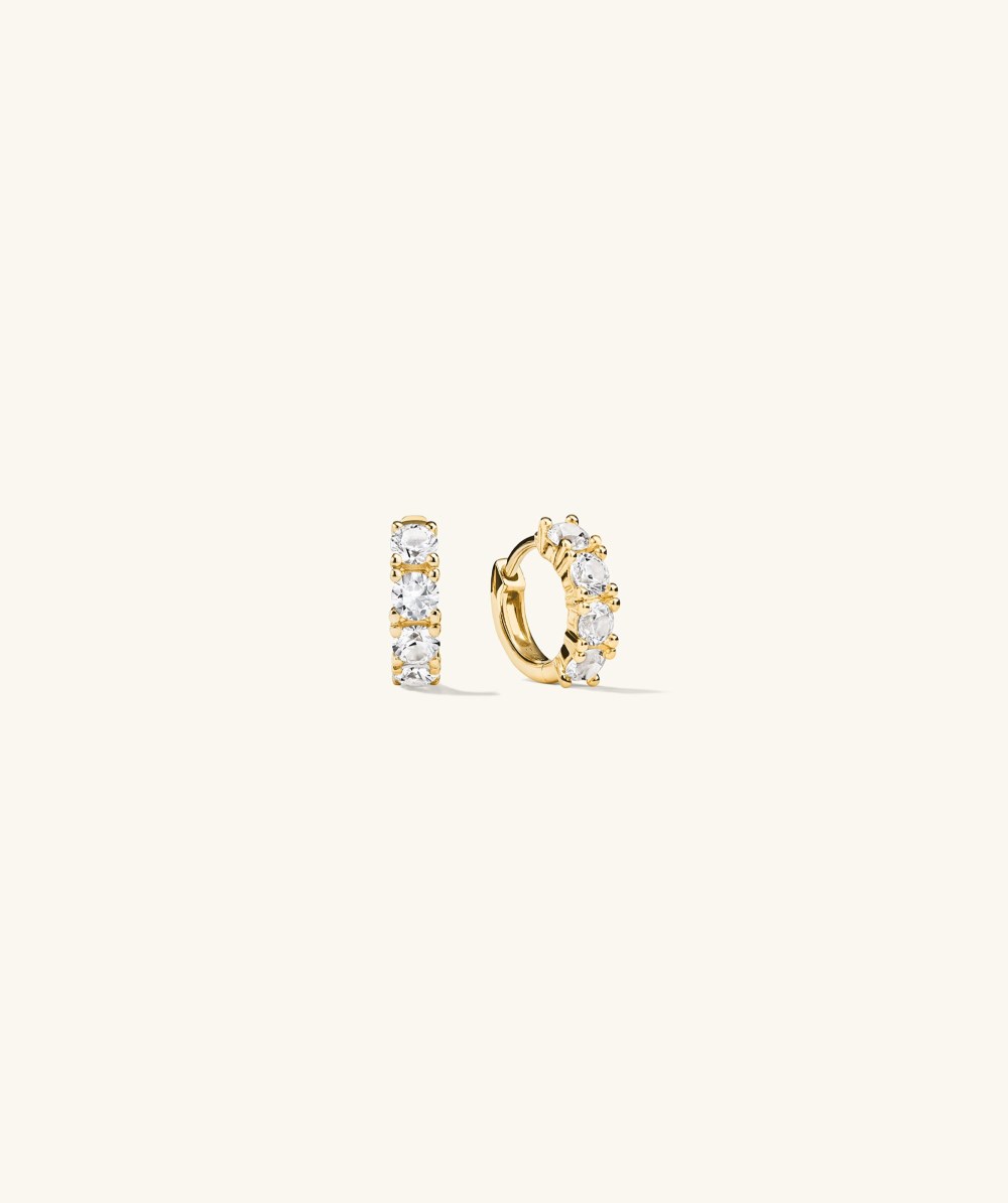 Mejuri Lab Grown Sapphire Huggies - Gold Vermeil Canada Store