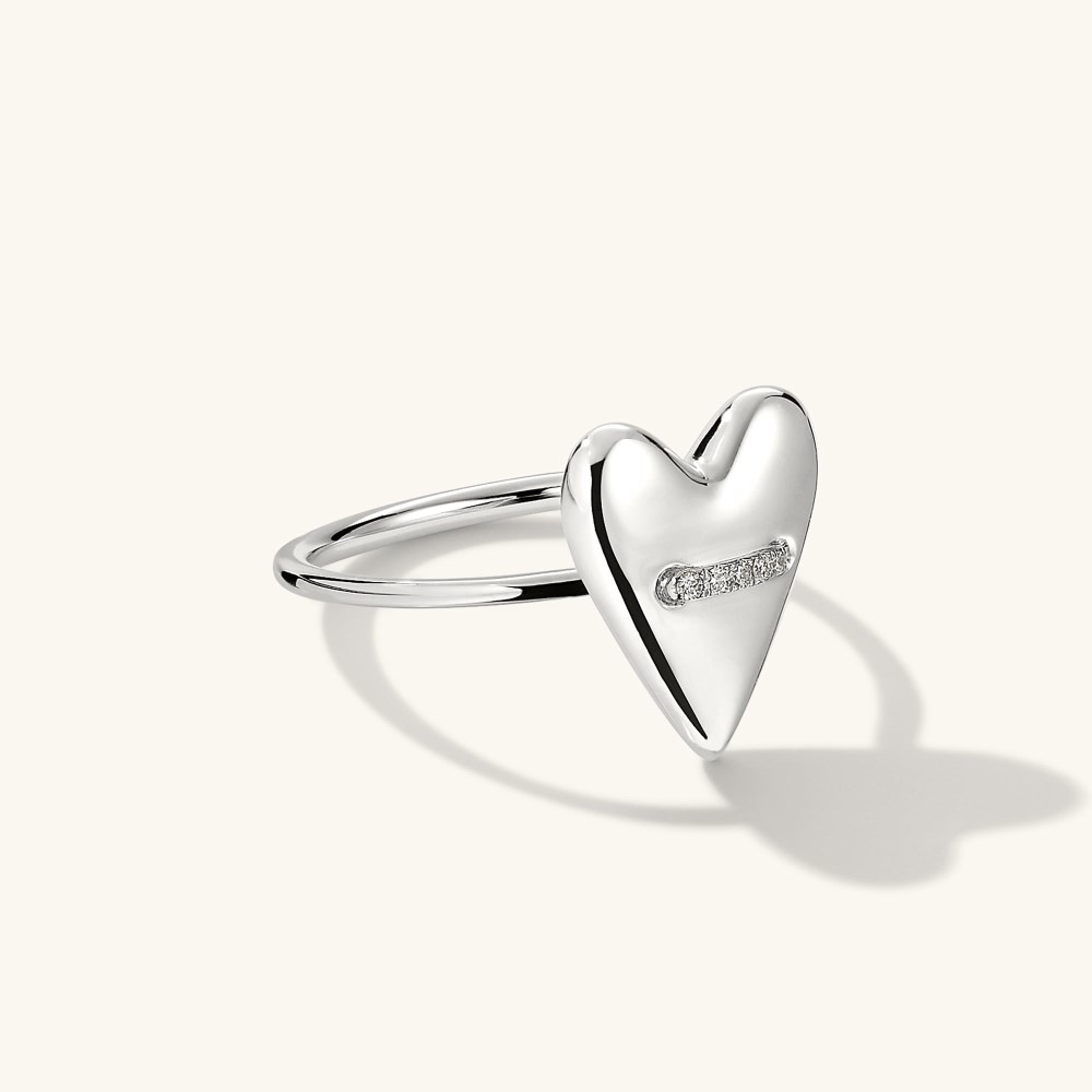 Mejuri Heart Pavﾨﾦ Diamond Ring - 14k White Gold Canada Store