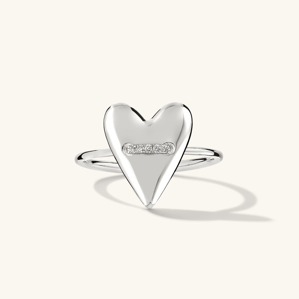 Mejuri Heart Pavﾨﾦ Diamond Ring - 14k White Gold Canada Store