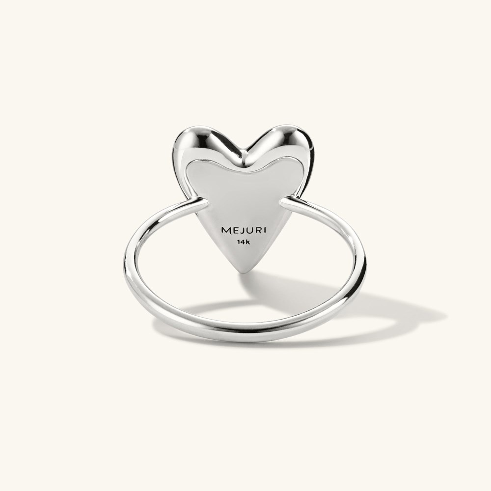 Mejuri Heart Pavﾨﾦ Diamond Ring - 14k White Gold Canada Store