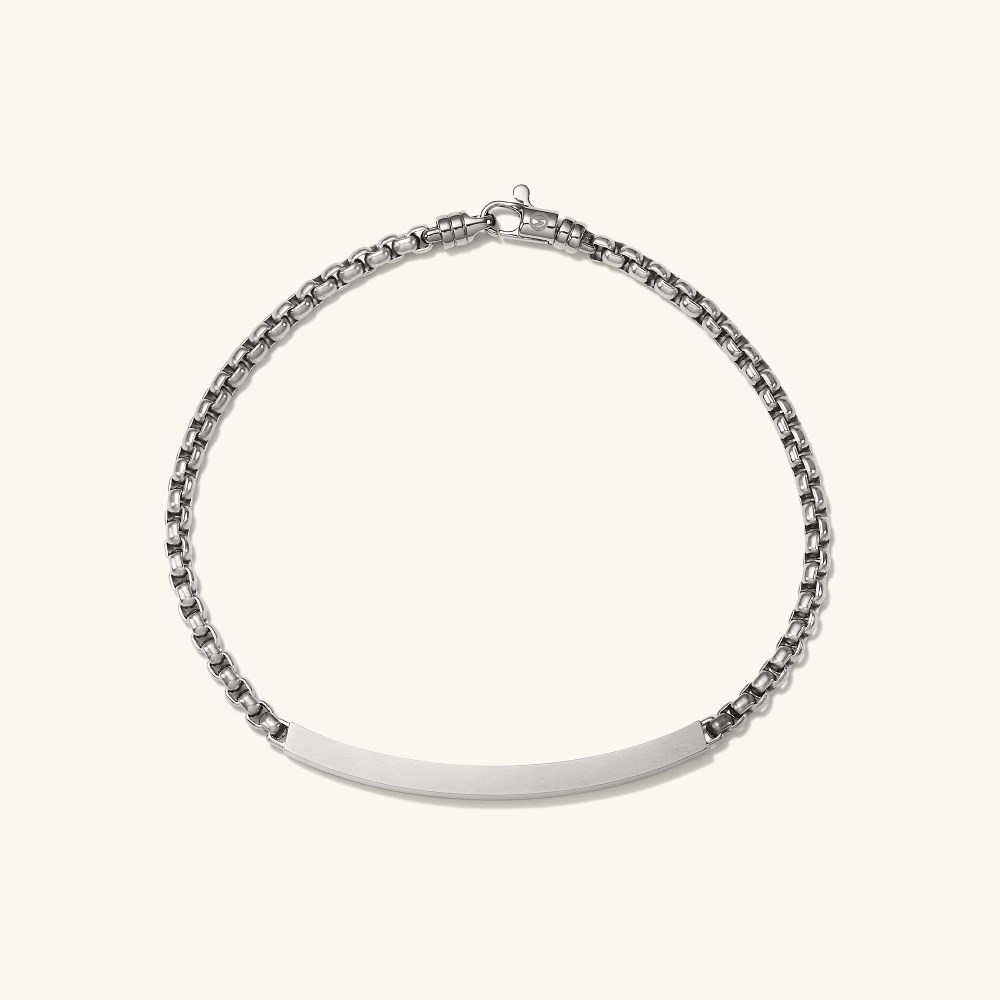 Mejuri Round Box Chain ID Bracelet - Titanium Canada Store