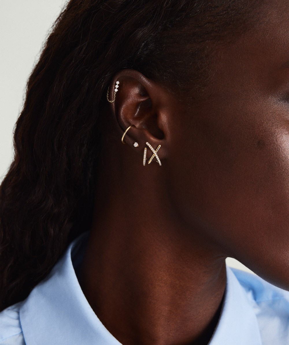Mejuri Pavﾨﾦ Diamond X Oversized Studs - 14k Yellow Gold Canada Store