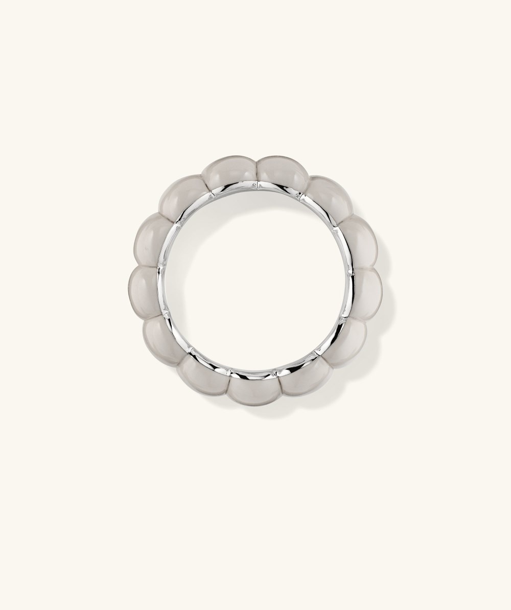 Mejuri Puffy Charlotte Enamel Ring - Sterling Silver, Cloud Enamel Canada Store