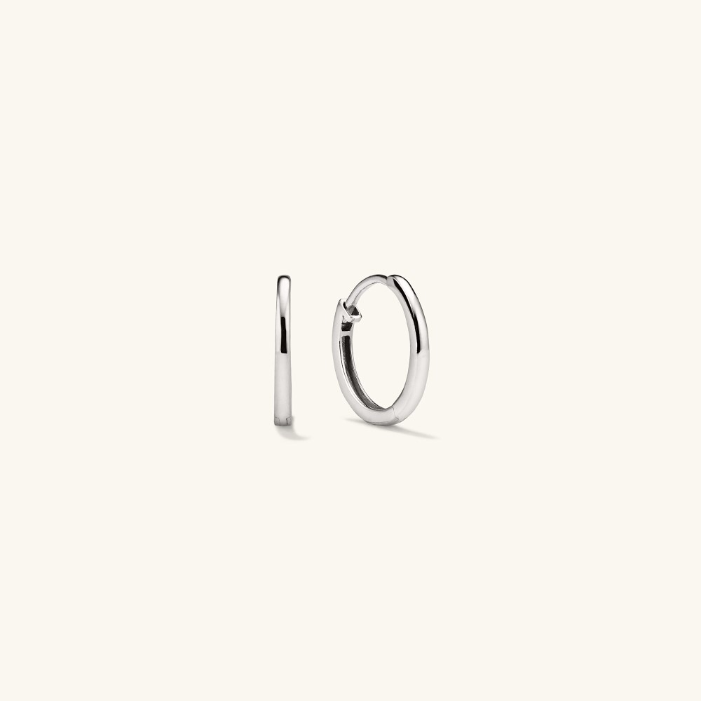 Mejuri Easy Huggie Hoops - 14k White Gold Canada Store