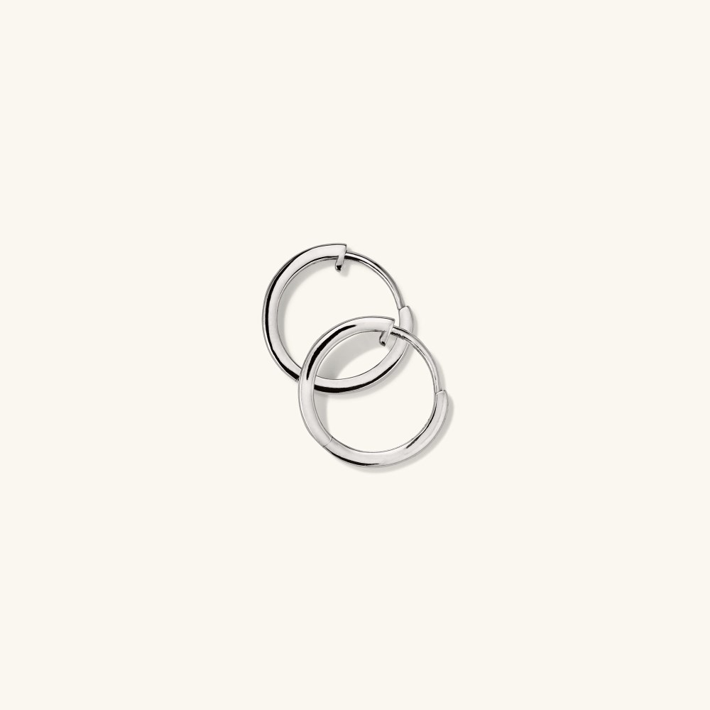 Mejuri Easy Huggie Hoops - 14k White Gold Canada Store