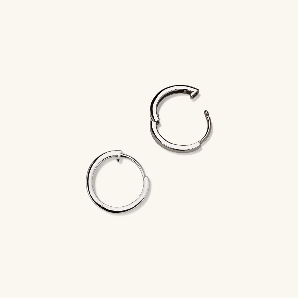 Mejuri Easy Huggie Hoops - 14k White Gold Canada Store