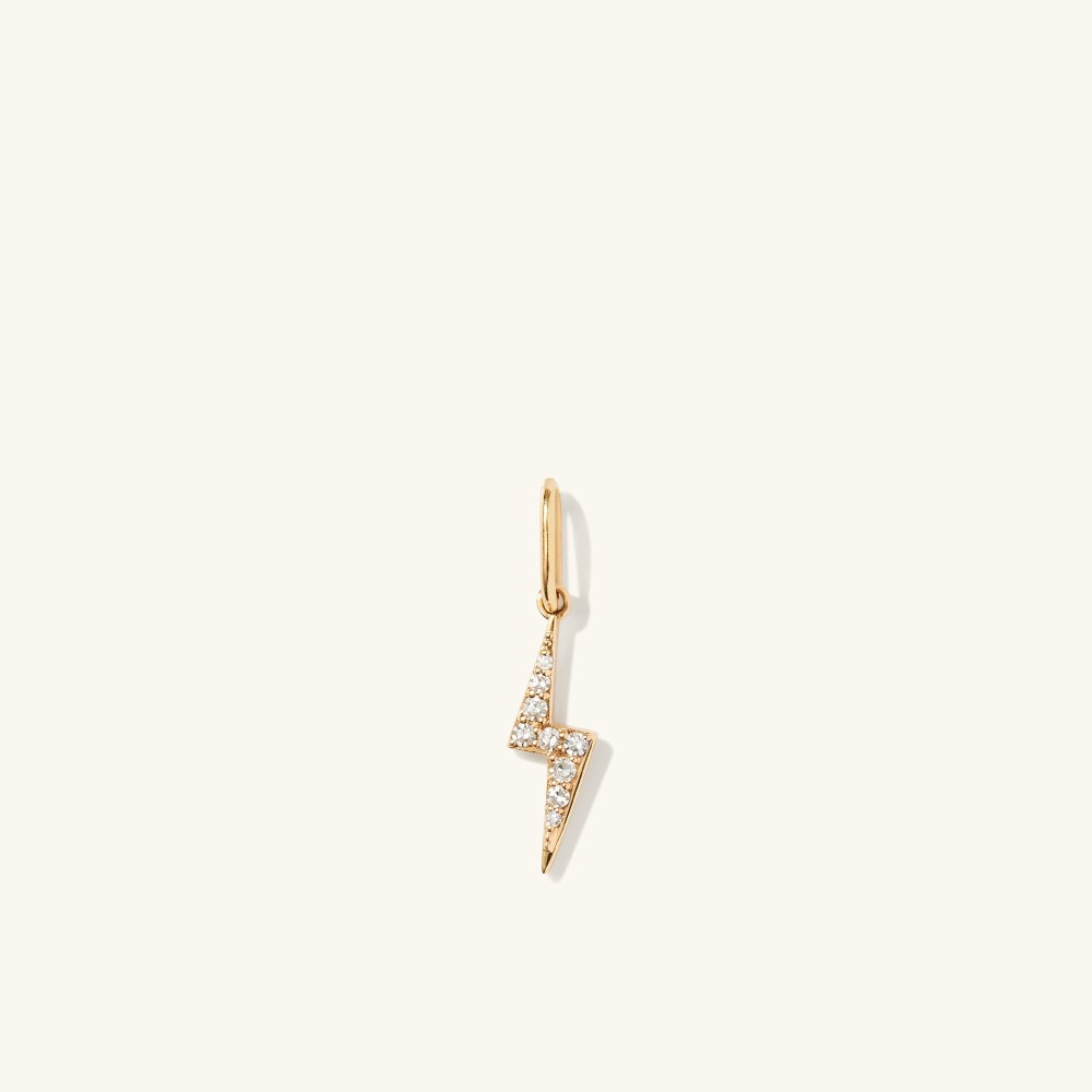 Mejuri Pavﾨﾦ Diamond Lightning Bolt Charm - 14k Yellow Gold Canada Store