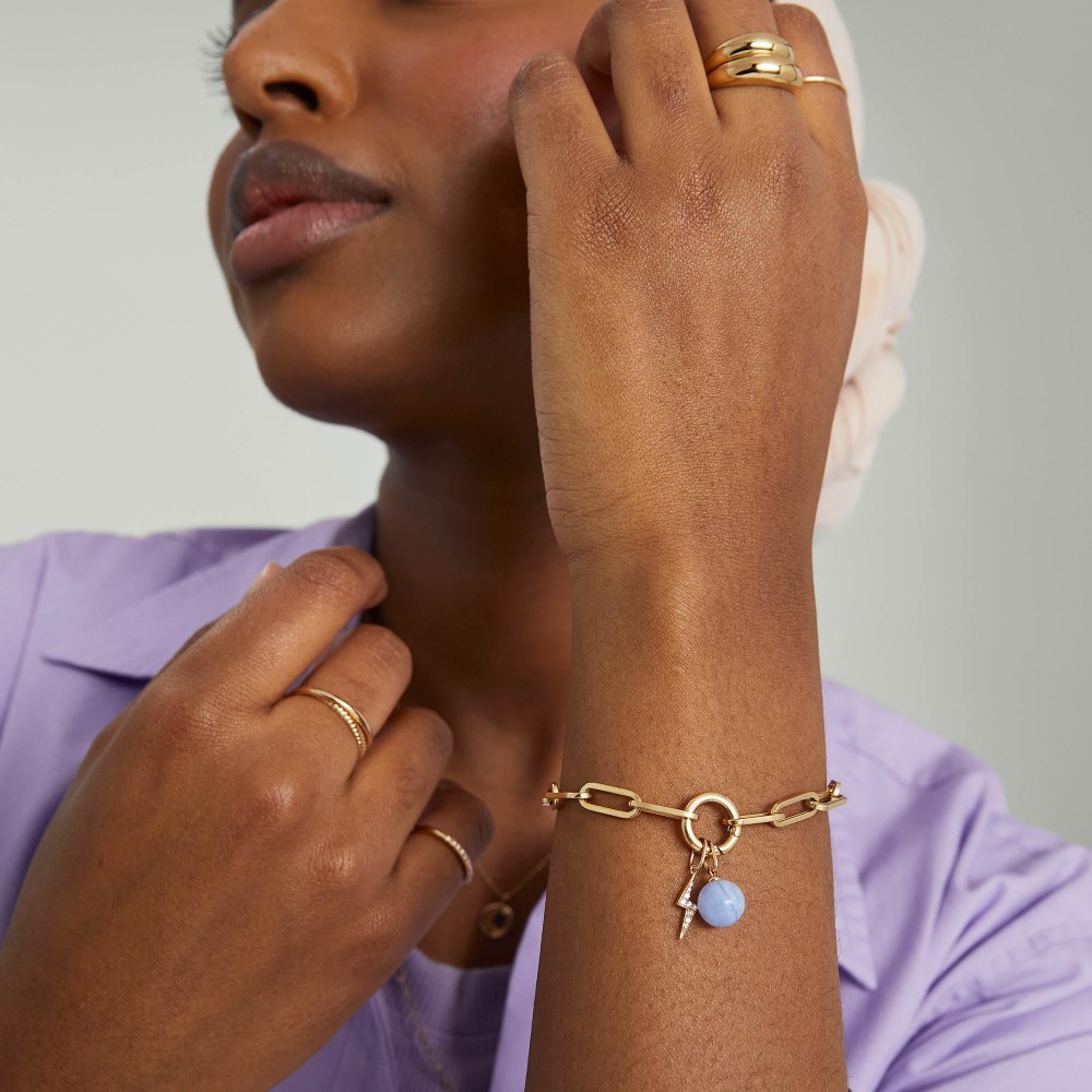 Mejuri Pavﾨﾦ Diamond Lightning Bolt Charm - 14k Yellow Gold Canada Store