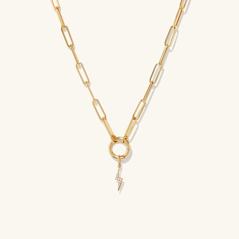 Mejuri Pavﾨﾦ Diamond Lightning Bolt Charm - 14k Yellow Gold Canada Store