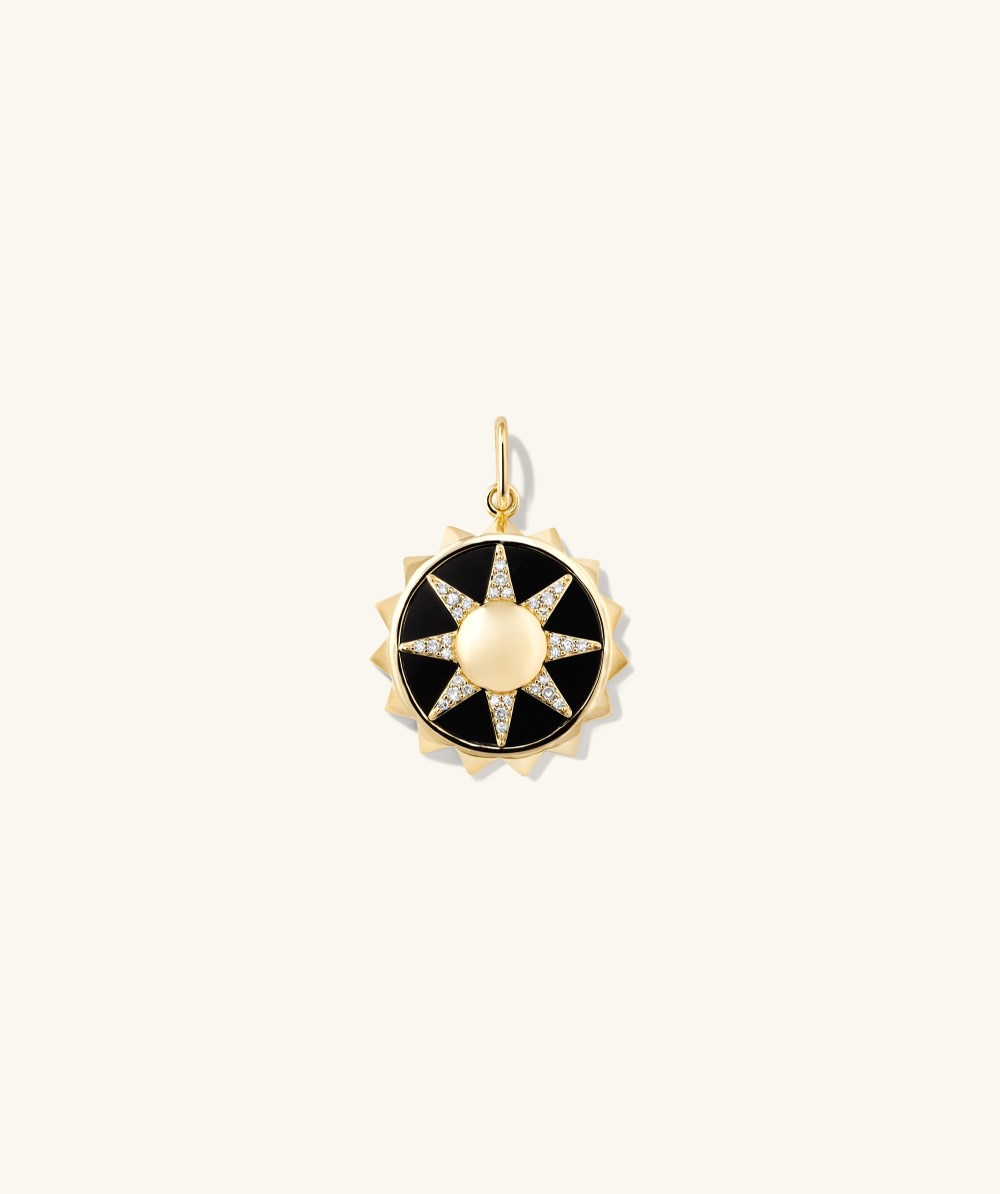 Mejuri Energy: Sun Pavﾨﾦ Diamond Coin Charm Pendant - 14k Yellow Gold Canada Store