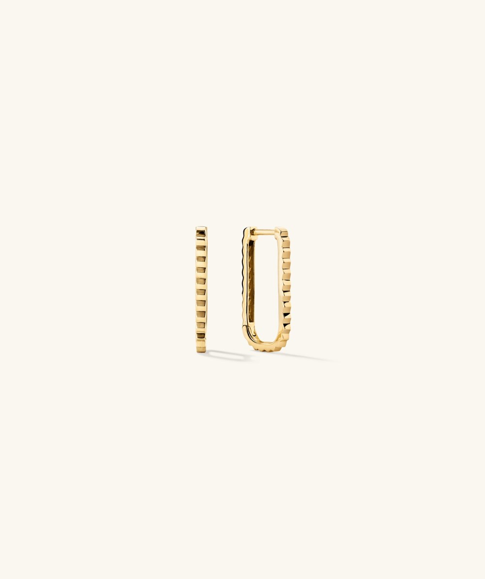 Mejuri Pleated Medium U Hoops - 14k Yellow Gold Canada Store