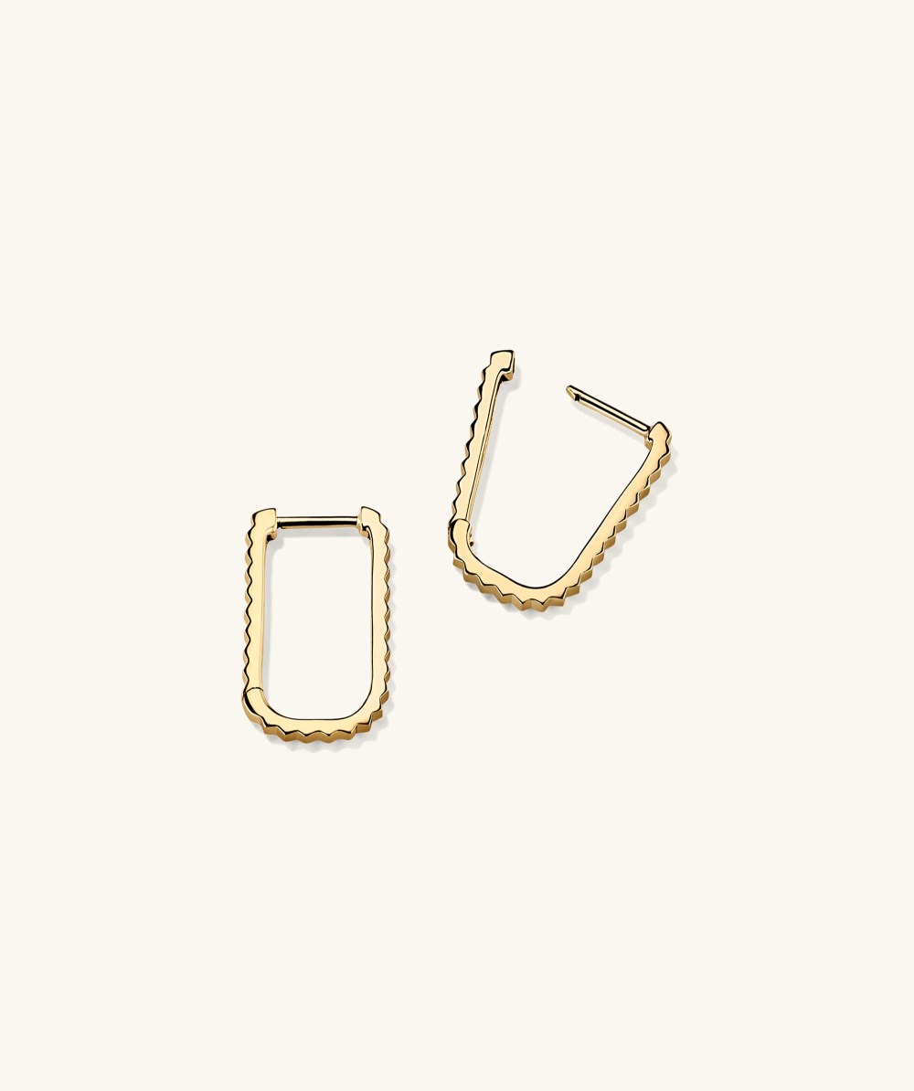 Mejuri Pleated Medium U Hoops - 14k Yellow Gold Canada Store