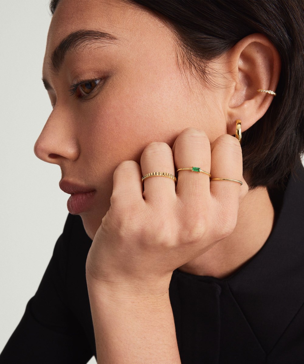 Mejuri Baguette Stacker Ring - 14k Yellow Gold Canada Store
