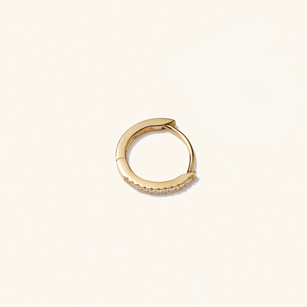 Mejuri Single Pavﾨﾦ Diamond Huggie Hoop - 14k Yellow Gold Canada Store