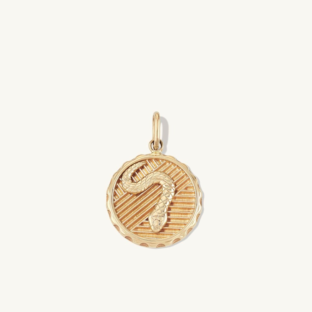 Mejuri Transformation: Serpent Coin Charm Pendant - 14k Yellow Gold Canada Store