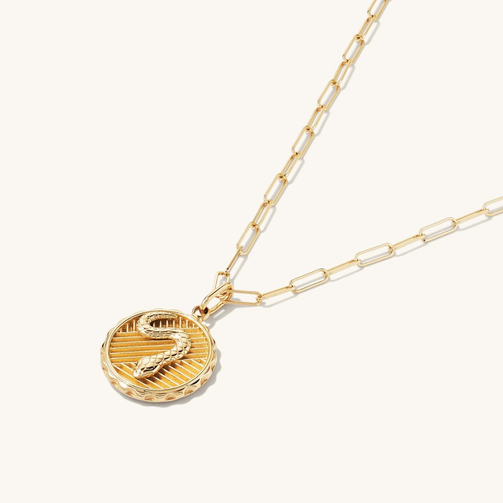 Mejuri Transformation: Serpent Coin Charm Pendant - 14k Yellow Gold Canada Store