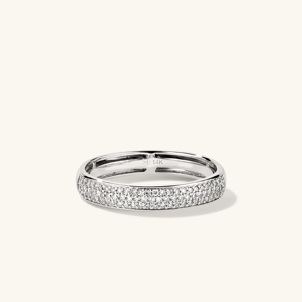 Mejuri Pavﾨﾦ Diamond Bold Half Eternity Ring - 14k White Gold Canada Store