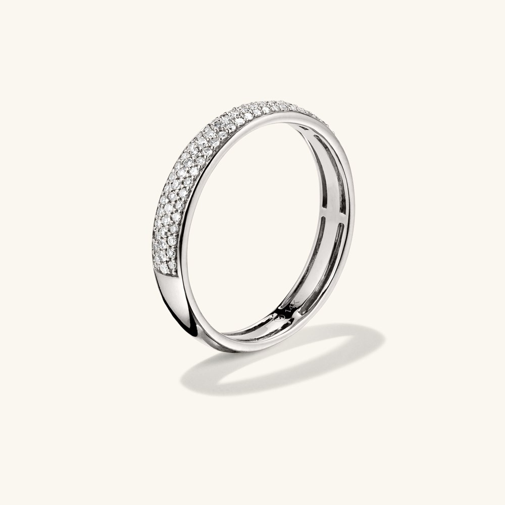 Mejuri Pavﾨﾦ Diamond Bold Half Eternity Ring - 14k White Gold Canada Store