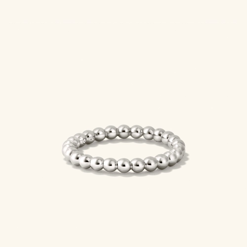 Mejuri Bold Beaded Ring - 14k White Gold Canada Store