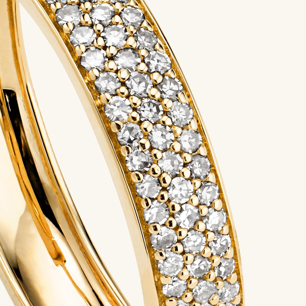 Mejuri Bold Pavﾨﾦ Diamond Medium Hoops - 14k Yellow Gold Canada Store
