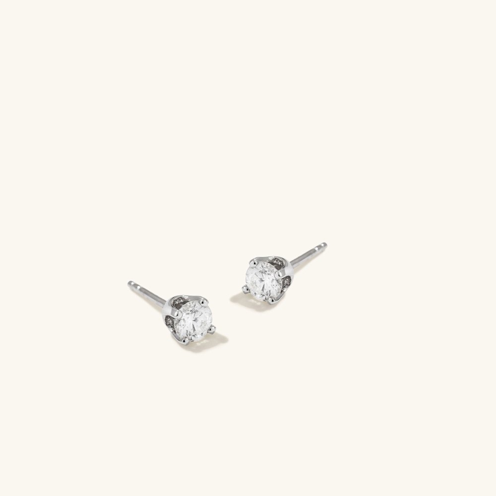 Mejuri Large Diamond Studs - 14k White Gold Canada Store