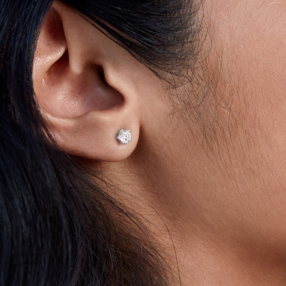 Mejuri Large Diamond Studs - 14k White Gold Canada Store