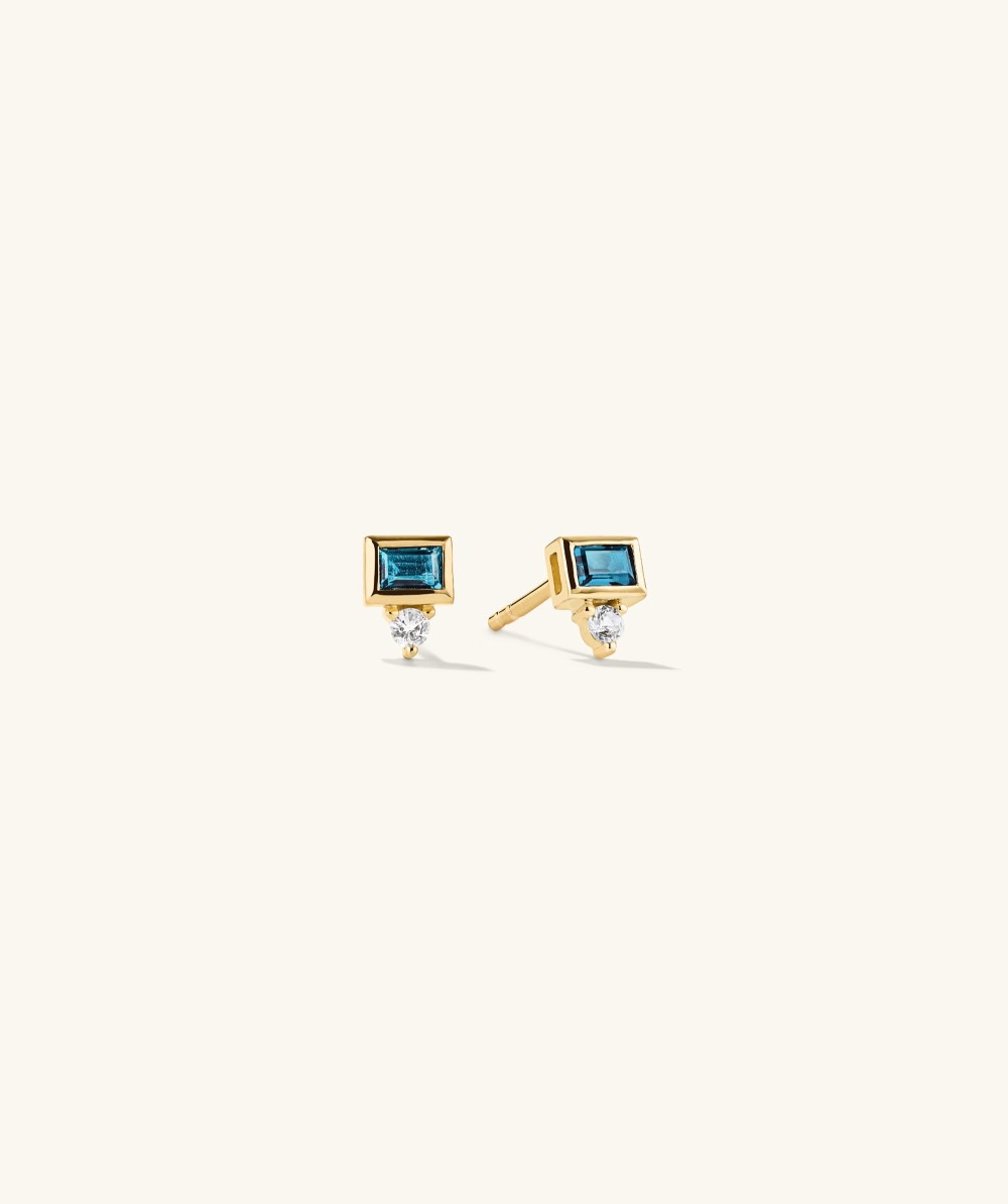 Mejuri Baguette Duo Studs - 14k Yellow Gold Canada Store