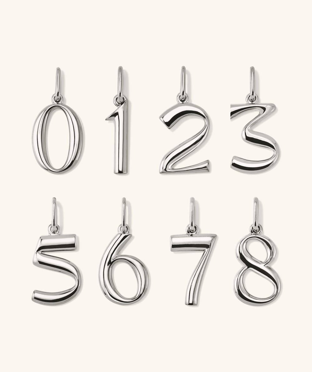 Mejuri Oversized Number Charm - Sterling Silver Canada Store