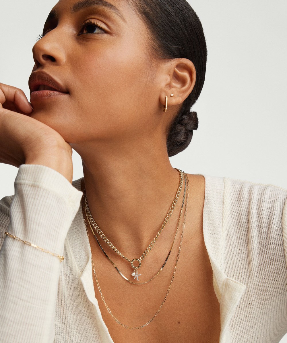 Mejuri Curb Chain Charm Necklace - 14k Yellow Gold Canada Store