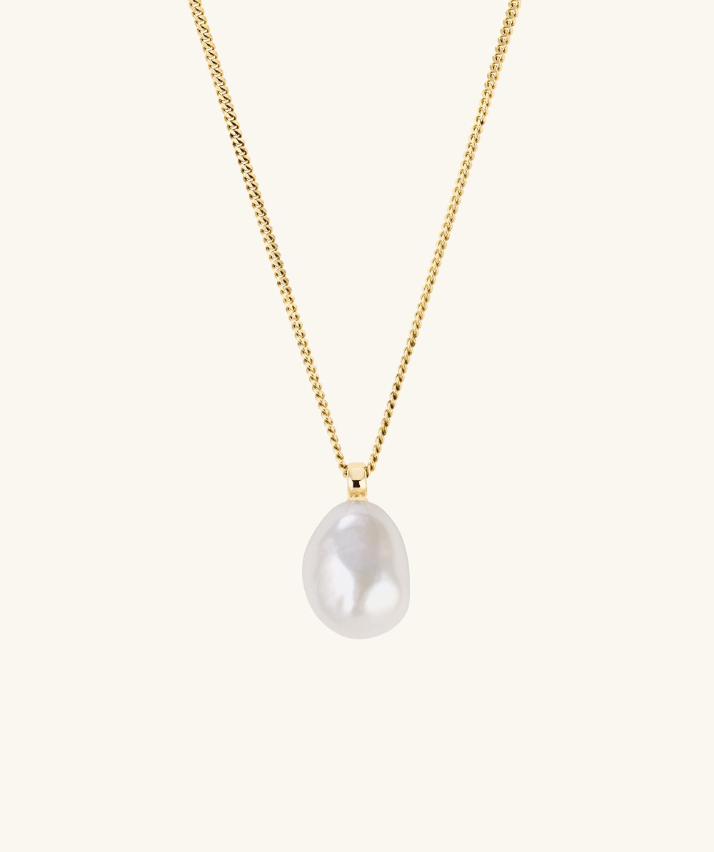 Mejuri Bold Pearl Pendant Necklace - Gold Vermeil Canada Store