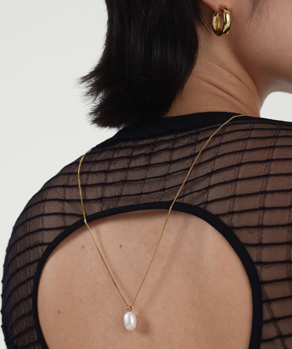 Mejuri Bold Pearl Pendant Necklace - Gold Vermeil Canada Store