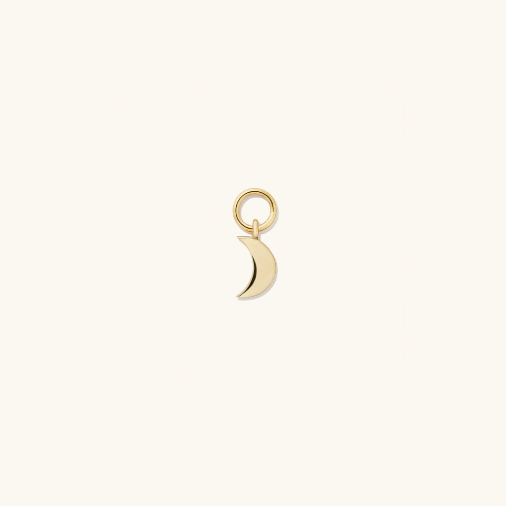 Mejuri Single Moon Hoop Charm - 14k Yellow Gold Canada Store