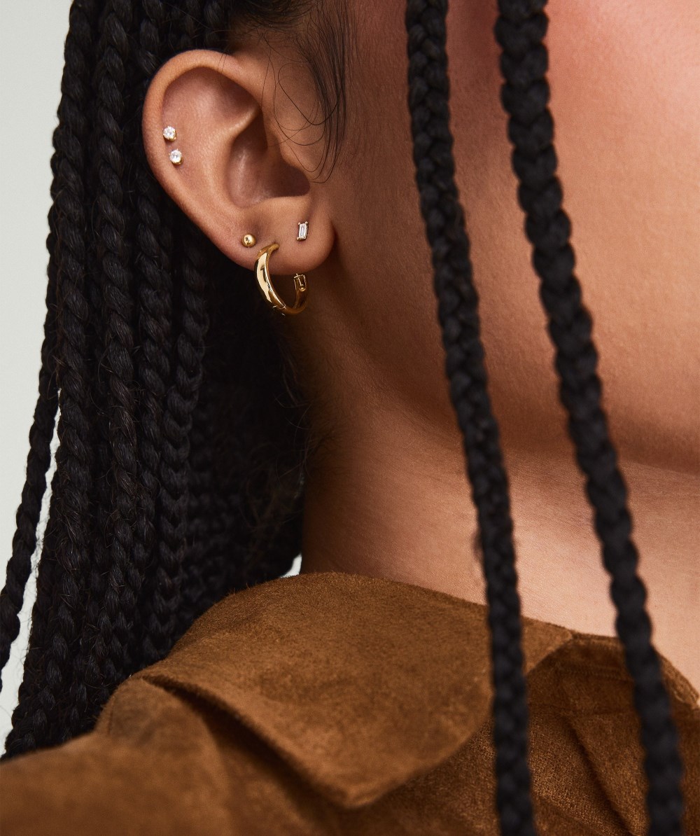 Mejuri Mini Baguette Diamond Studs - 14k Yellow Gold Canada Store