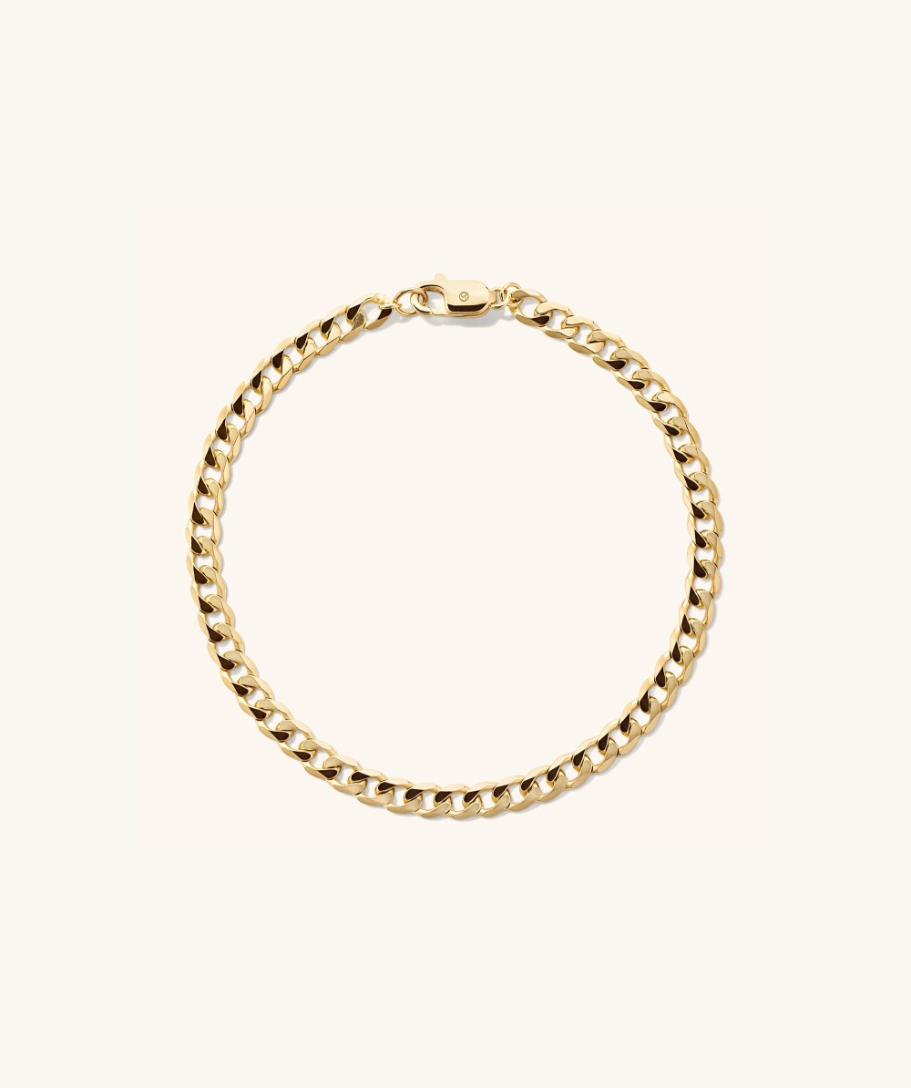 Mejuri Flat Curb Chain Bracelet - Gold Vermeil Canada Store