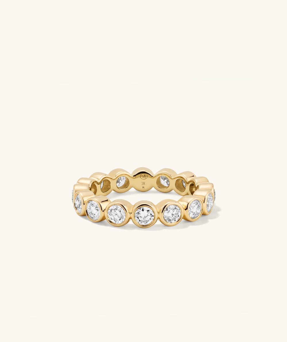 Mejuri Lab Grown Diamond Round Cut Bezel Eternity Band - 14k Yellow Gold Canada Store